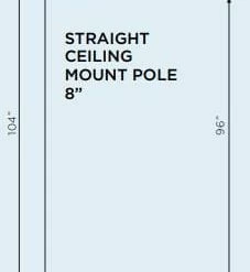 Bromic Heating Bromic Eclipse Electric Ceiling Pole (8" Straight) - BH3230001