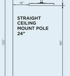 Bromic Heating Bromic Eclipse Electric Ceiling Pole (24" Straight) - BH3230002