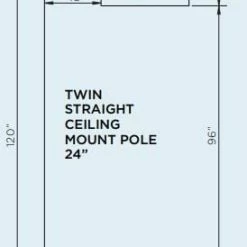 Bromic Heating Bromic Eclipse Electric Ceiling Pole (24" Twin Straight) - BH3230003