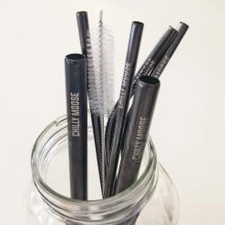 Chadwicks & Hacks BBQ Accessories Chilly Moose Stainless Steel Reusable Straws (8 Pack) - BWSTRAW