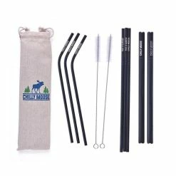 Chadwicks & Hacks BBQ Accessories Chilly Moose Stainless Steel Reusable Straws (8 Pack) - BWSTRAW